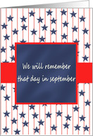 Patriot Day - remember that day .. - blue chalkboard stars and stripes card