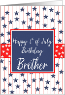 Brother 4th of July Birthday Blue Chalkboard card