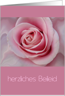 German Sympathy Big Pink Rose card