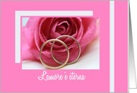 pink rose wedding congratulations - Italian card