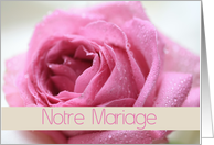 Notre Mariage French Wedding Invitation Pink Rose card