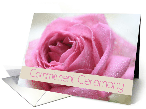 Commitment Ceremony Invitation Pink Rose card (567875)