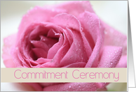 Commitment Ceremony Invitation Pink Rose card