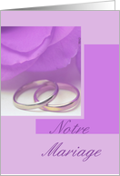 purple rose french wedding invitation card