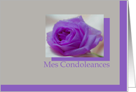 French Sympathy Purple Rose on Grey card