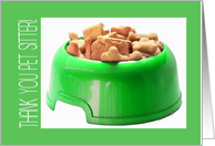 Thank You Pet Sitter Green Bowl with Cookies card