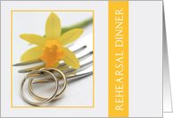 yellow daffodil wedding rehearsal dinner card