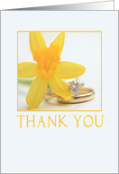yellow daffodil wedding thank you card