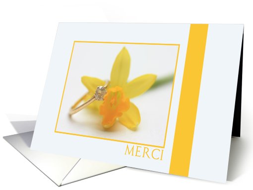 yellow daffodil french wedding thank you card (590899)