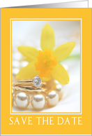 daffodil wedding save the date card
