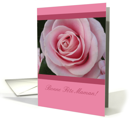 French Mother's Day Big Pink Rose card (594407)