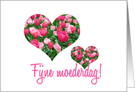 Dutch Mother’s Day Pink Tulip Heart card