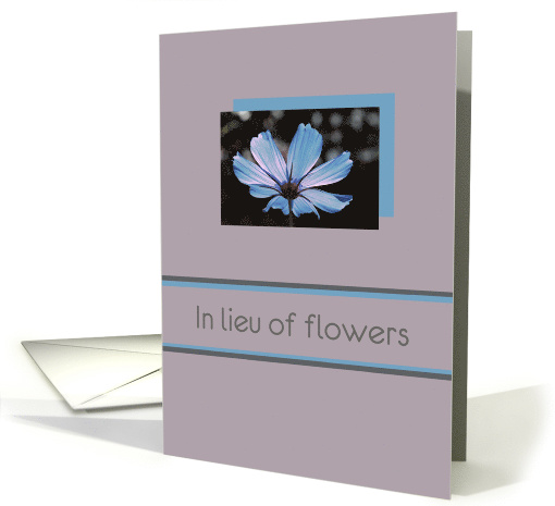 blue cosmos in lieu of flowers card (603697)