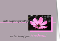 loss of husband pink cosmos flower sympathy card