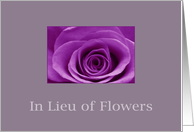 In Lieu of Flowers Purple Rose card