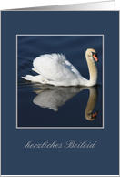 German Sympathy Floating Swan card