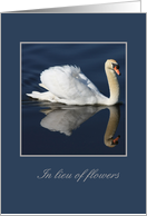 Floating swan in lieu of flowers card