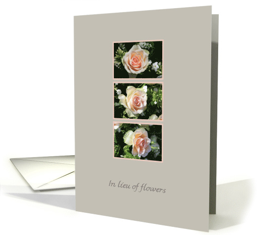 In Lieu of Flowers Three Pink Roses card (618561)