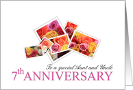 Aunt & Uncle 7th Anniversary Mixed Rose Bouquet card