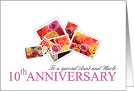 Aunt & Uncle 10th Anniversary Mixed Rose Bouquet card