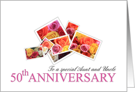 Aunt & Uncle 50th Anniversary Mixed Rose Bouquet card