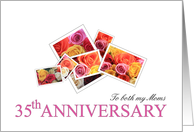 Both my Moms 35th Anniversary Mixed Rose Bouquet card