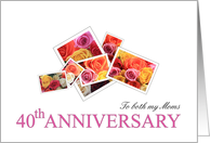 Both my Moms 40th Anniversary Mixed Rose Bouquet card