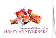 Parents in Law Happy Anniversary Mixed Rose Bouquet card