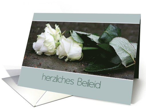 German Sympathy White Roses card (636553)