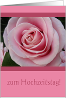 German wedding anniversary card, pink rose card