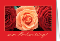 German wedding anniversary card, pink and red roses card