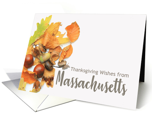 Massachusetts Thanksgiving Wishes Fall Foliage card (668181)