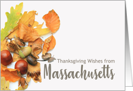 Massachusetts Thanksgiving Wishes Fall Foliage card