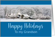 Grandson Winter Wonderland Happy Holidays card