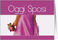 bride & bouquet, Italian wedding invitation card