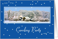 Christmas Caroling Party Invitation, Winter Scene card