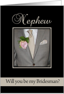 Nephew Will you be my bridesman request - grey suit card