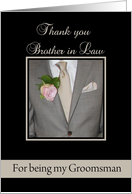 Brother in Law Thank You Groomsman Grey Suit and Boutonnire card