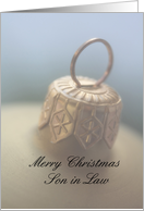 Merry Christmas golden Ornament card for son in law card