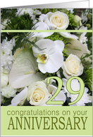 29th Wedding Anniversary White Mixed Bouquet card