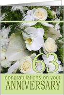 63rd Wedding Anniversary White Mixed Bouquet card