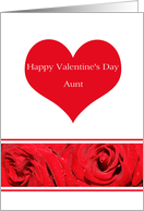 Aunt Red Heart Rose Valentines Day card