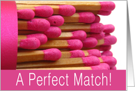 Perfect Match Wedding Day Congratulations card