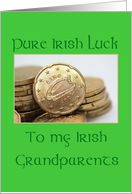 Grandparents Pure Irish Luck St. Patrick’s Day card