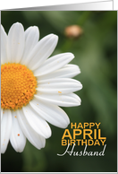 Husband Happy April Birthday Daisy April Birth Month Flower card