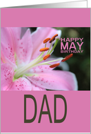DadHappy May Birthday Tigerlily May Birth Month Flower card