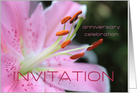 Wedding Anniversary Invitation Card - Pink Lily card