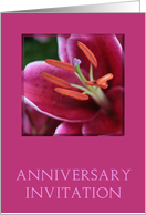 Wedding Anniversary Invitation Card - Pink Lily card