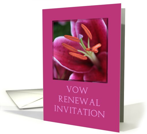 Vow Renewal Invitation Card - Pink Lily card (774101)