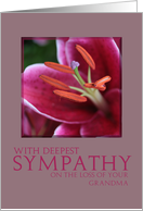 grandma Pink Lily Sympathy card